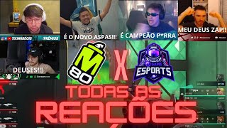 TODAS AS REAÇÕES DOS STREAMERS VITÓRIA DA 2GAME VS M80 [upl. by Hedvig]