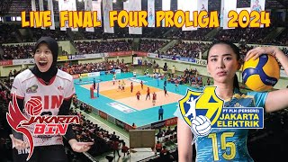 Live skor final four proliga 2024 Jakarta BIN vs Jakarta Electric PLN [upl. by Bysshe]