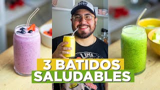 3 BATIDOS de FRUTA SALUDABLES y REFRESCANTES  Cómo Come [upl. by Vanessa]