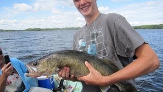 Lac Seul Walleye fishing Late summer with Chad Bob and Jordan [upl. by Rheba]