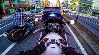 SUZUKI Hayabusa GSX1300R MUNCHS BURGER SHACK ZHIYUN RiderM TokyoTower GoPro 4 Black 隼 [upl. by Friday491]