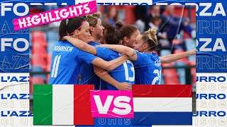 Highlights ItaliaPaesi Bassi 20  Femminile  Qualificazioni Women’s EURO 2025 [upl. by Yblocaj]