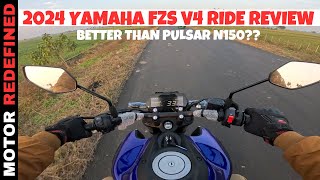 Finally 2024 Yamaha FZS V4 Racing Blue Color Ride Review  Better then Pulsar N150 [upl. by Mcmillan]