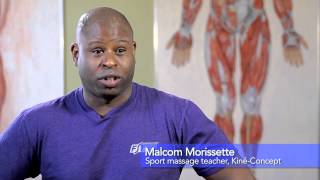 Sport Massage Training at KinéConcept MassageTtherapy Institute  Presentation by Malcom Morissette [upl. by Leiru]