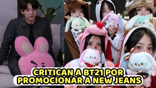 BT21 DE BTS RECIBE UNA REACCION VOLENTA DE LOS FANS POR PROMOCIONAR NEW JEANS [upl. by Bernhard]