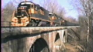 PampLE GP38s southbound at bridge and tunnel locations on the Monongahela RWY 2081990 [upl. by Audrit]