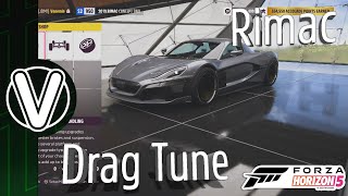 Forza Horizon 5  CRAZY RIMAC CONCEPT 2 Drag Build And Tune Updated Forza Horizon 5 Guides [upl. by Crowell]