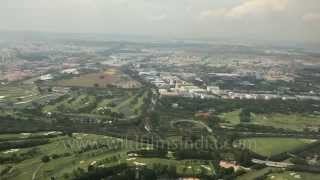 Aerial footage of Kuala Lumpur city and Malacca Strait [upl. by Annairt]