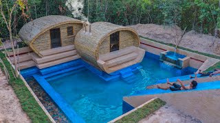 Build Water Slide Park into Underground Swimming Pool Luxury Twin Villa House [upl. by Naziaf]