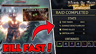 AOT Revolution UPDATE 1 How To Beat Aberrant Attack Raid Fast In Under 10 Mins CODES [upl. by Suirada]