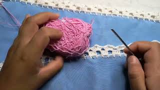 Rápido y bonitoorilla para servilletas tejidas a crochet  orilla de vuelta y vuelta a crochet [upl. by Okram]