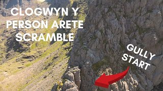 Clogwyn y Person Arete Scramble Gully Start [upl. by Allehcim]