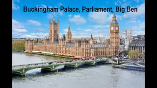 Walking tour of Buckingham Palace Piccadilly Circus Trafalgar Square Big Ben Westminster Harrods [upl. by Nehtanoj887]