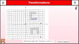 Transformations rotation GCSE Maths Foundation revision Exam paper practice amp help [upl. by Nyrhtakyram]