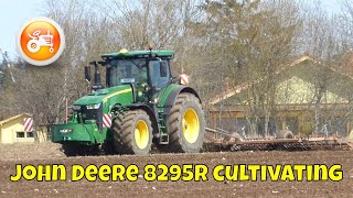 Tillage 2024  John Deere 8295R cultivating with Stine harrow [upl. by Arammat]