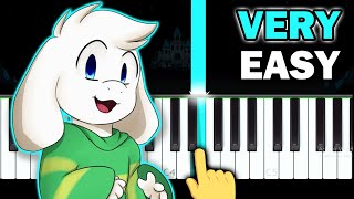 Undertale  His Theme  VERY EASY Piano tutorial [upl. by Eedolem]