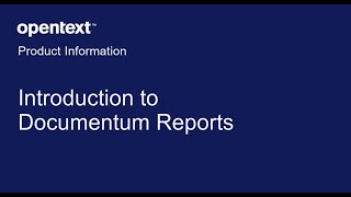 Documentum Reports [upl. by Oidgime]