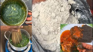 How to make Easy Amala and Ewedu Soup Recipe [upl. by Anetta582]