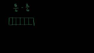 Subtracting fractions with common denominators ex 1 [upl. by Ecahc]