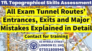 All tunnel routes and major mistakes explained in detail London TfL Topographical Skills Assessment [upl. by Eldwon]