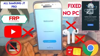 Samsung J7 Pro Frp Bypass 2022  SMJ730f Google Account Remove  No Sim No Pc Fix YouTube Update [upl. by Zerlina]