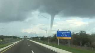 Waterspout and tornado comes ashore in Manatee County near Sunshine Skyway Bridge [upl. by Donoghue362]