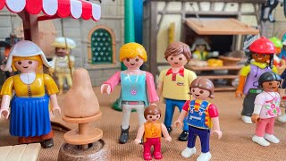 Auf dem Mittelaltermarkt 🛡️  Familie Wassermann  Töpfern 🍶  Feuerspucker 🔥  Playmobil Deutsch [upl. by Atillertse744]