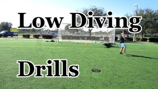 Goalkeeper Training Low diving drills [upl. by Thirza]