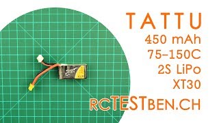 Tattu 2S 450mAh 75C150C LiPo Battery Testing  RCTESTBENCH [upl. by Forland501]