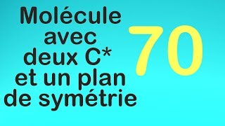 703éme cas Molécule avec deuc carbones asymétrique présentant un plan de symétrie [upl. by Aslehc]