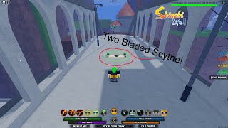 Shindo Life Two Bladed Scythe Spawn Location [upl. by Tezile]