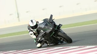 Kawasaki Ninja H2 and H2R review  Track test [upl. by Ennazus]