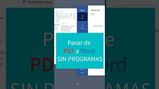 Pasar de PDF a WORD sin programas shorts [upl. by Eesdnil]