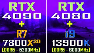 RTX 4080  INTEL i9 13900K vs RTX 4090  RYZEN 7 7800X3D \\ PC GAMES BENCHMARK TEST [upl. by Penrose]