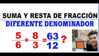 Suma y resta de fracciones con diferente denominador │ método cruzado [upl. by Atikehs]