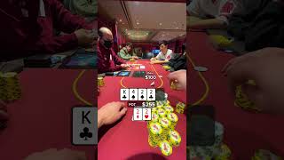 QUADS in a Massive Pot shorts poker [upl. by Glinys]