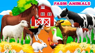 Farm animals for kids  Learn NAMES amp SOUNDS  educational kid video [upl. by Atteram317]