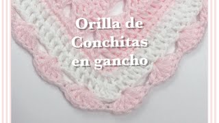 Orilla de conchitas en gancho facil y rapida para principiantes 78 [upl. by Naud]