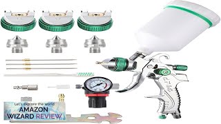 Professional HVLP Spray Gun Set Gravity Feed Air Spray Gun with 14 Review [upl. by Nelac29]