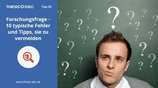 Forschungsfrage  8 Tipps für Bachelorarbeit und Masterarbeit [upl. by Naitsirhc22]