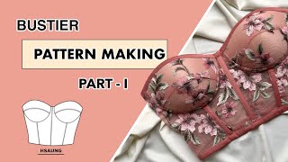 Bustier Pattern Making How to draft Bustier Top Pattern [upl. by Onileba698]