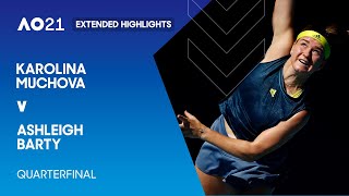 Karolina Muchova v Ashleigh Barty Extended Highlights  Australian Open 2021 Quarterfinal [upl. by Nnylekoorb]