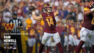 QB Sam Howells Best Plays vs the Ravens  Preseason Week 2  Washington Commanders [upl. by Varini]