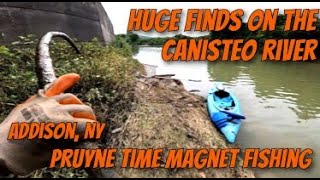 Canisteo River Magnet Fishing Madness  Hurricane Debby Treasure Haul  Pruyne Time Kayak Adventure [upl. by Ena]