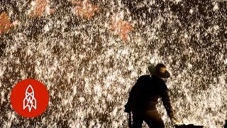 The Spectacular Chinese Tradition of Molten Iron Fireworks [upl. by Sadick752]