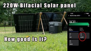 Ecoflow 220W BiFacial Solar Panel Review  Offgrid camping [upl. by Wawro]