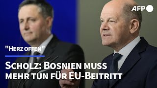 Scholz Tempo für EUBeitritt hängt an Bosnien selbst  AFP [upl. by Garrett]