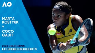 Marta Kostyuk v Coco Gauff Extended Highlights  Australian Open 2024 Quarterfinal [upl. by Appolonia]