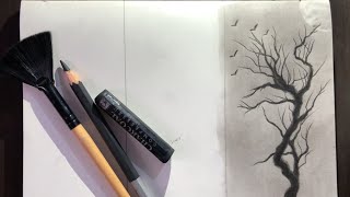 Charcoal Scenery Drawing Tutorial  Easy Steps for Beginners [upl. by Anilorak983]