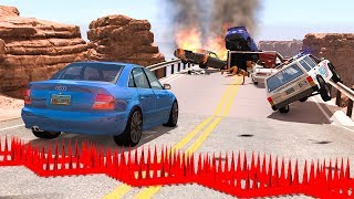 Collapsing Bridge Pileup Car Crashes 12  BeamNG DRIVE  SmashChan [upl. by Gillmore162]